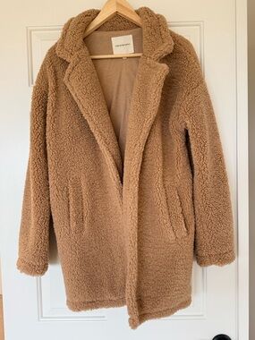 Thread & Supply Teddy Faux Shearling Coat - Camel S